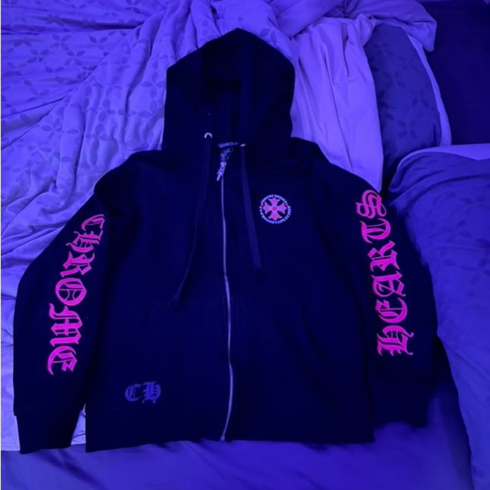 Chrome Hearts Black Hoodie with Red Accents